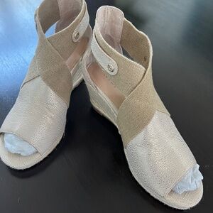 Elegant Beige Women's Wedge Sandals